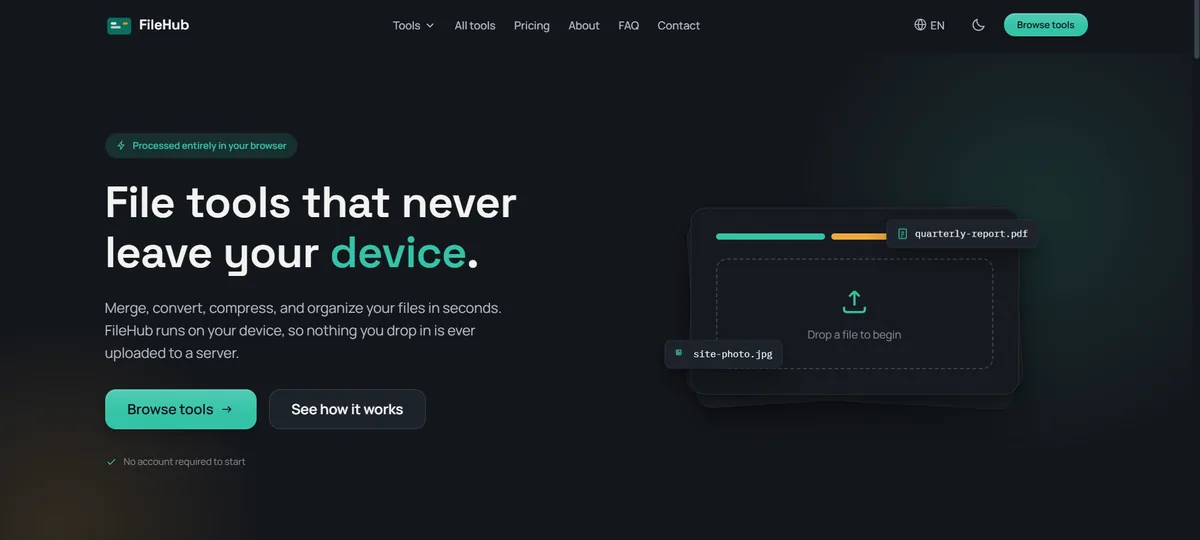 FileHub — File Tools SaaS — browser-based PDF and file utilities