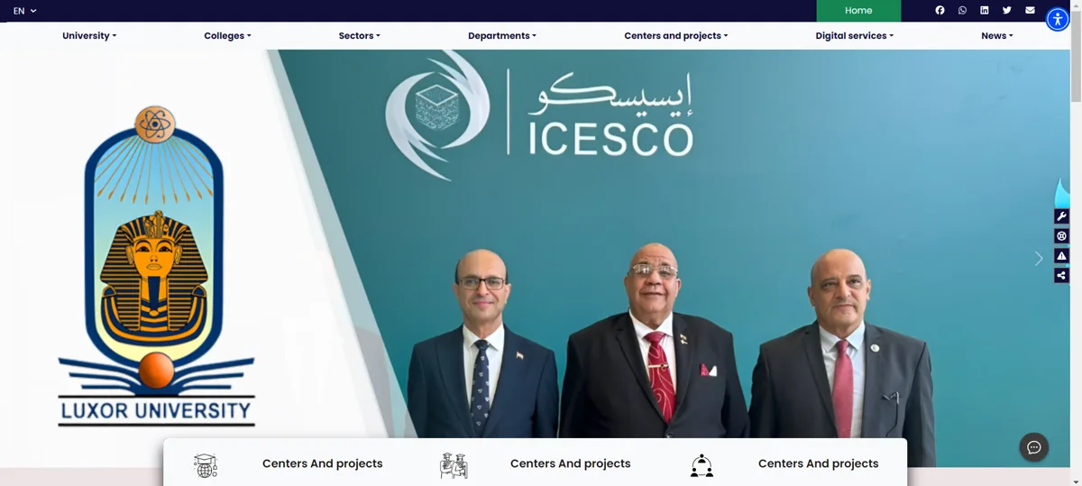 Luxor University Website — faculty portal with student management