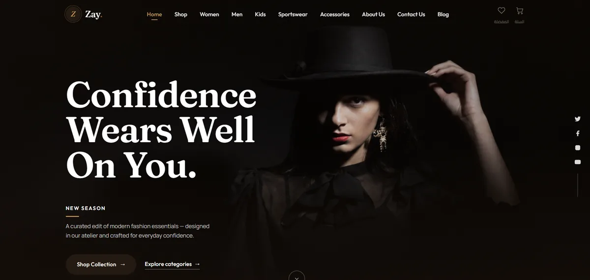 Zay Fashion E-commerce — fashion storefront and product discovery
